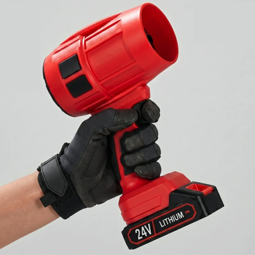 Wood Ranger Power Leaf Blower held in one hand